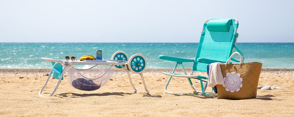 Tumbona de playa  Hamacas de playa, Accesorios de playa, Sillas de playa